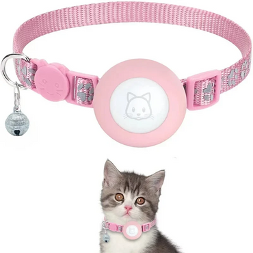 Cat collar for Apple AirTag, reflective with bell, adjustable
