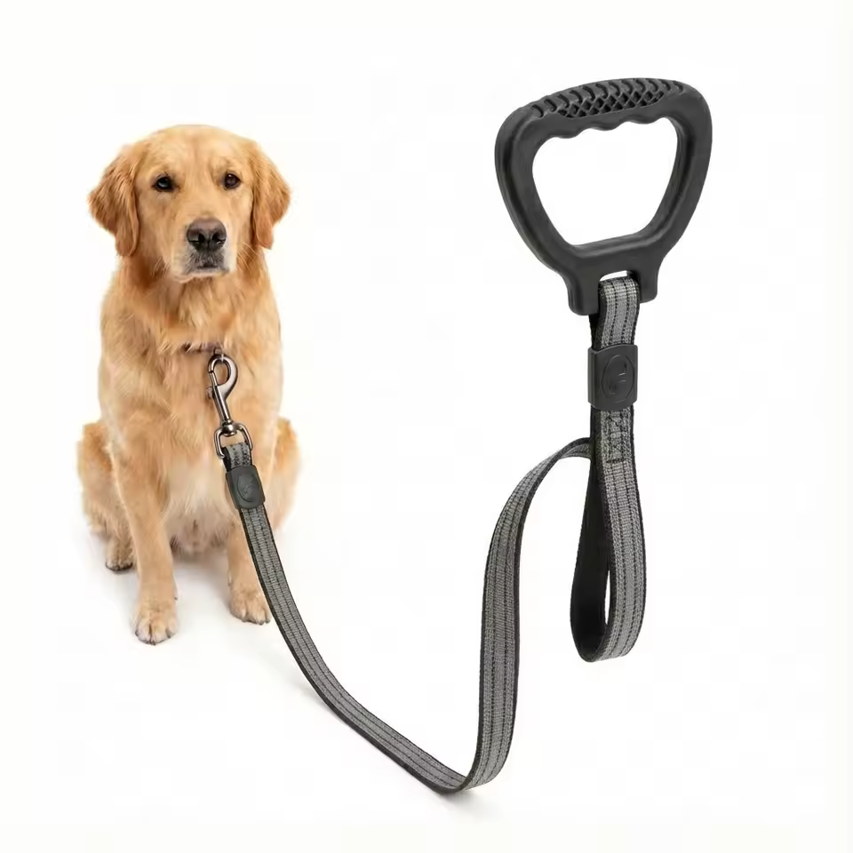 Reflective dog leash with anti-slip grip, strong nylon training leash.