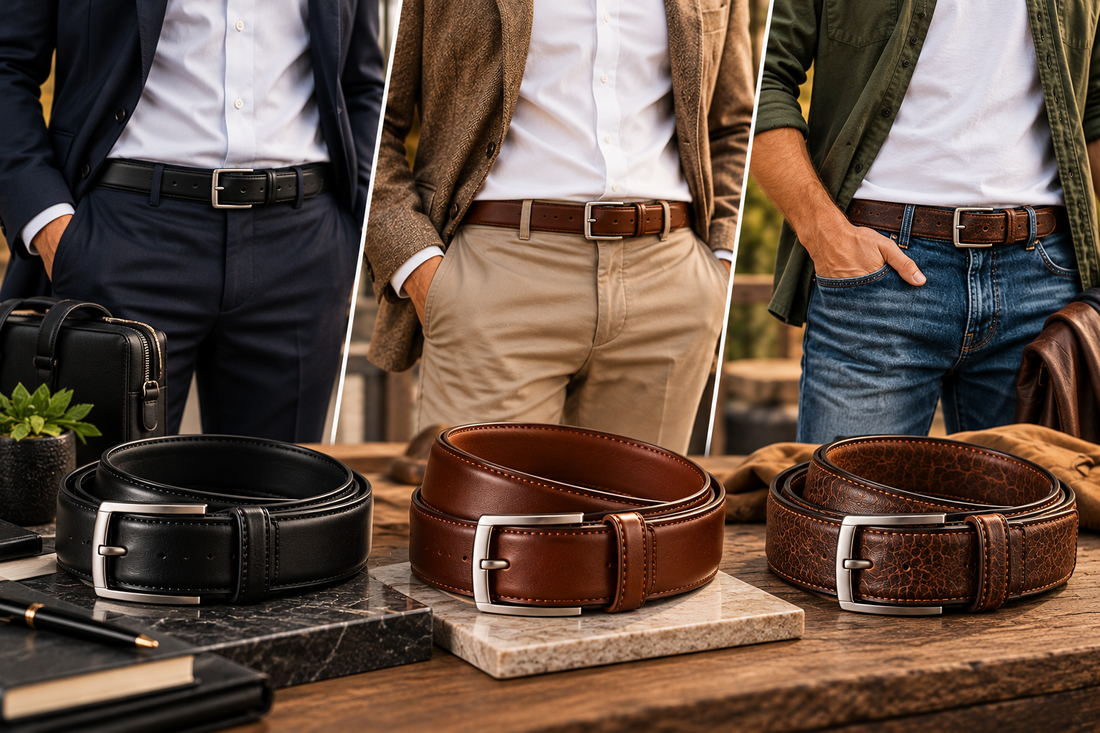 Leather belts for men