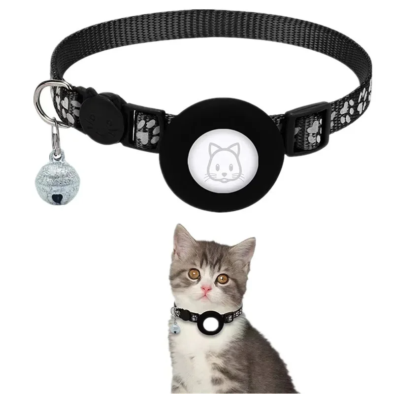 Cat collar for Apple AirTag, reflective with bell, adjustable