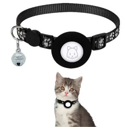 Cat collar for Apple AirTag, reflective with bell, adjustable