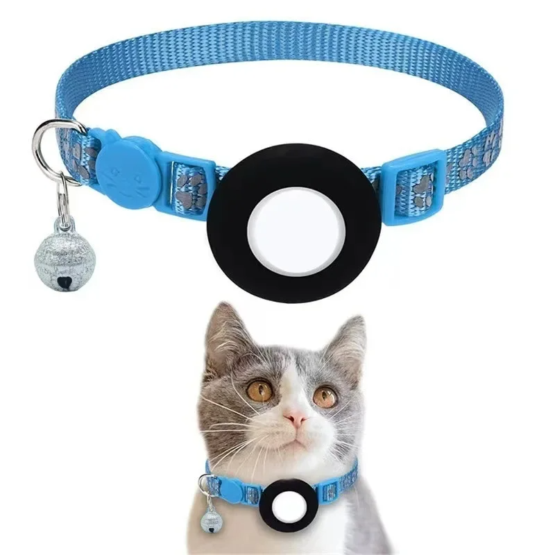 Cat collar for Apple AirTag, reflective with bell, adjustable