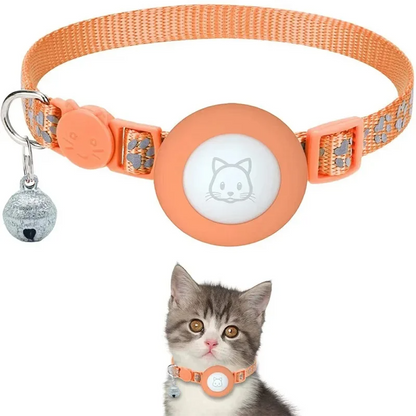 Cat collar for Apple AirTag, reflective with bell, adjustable