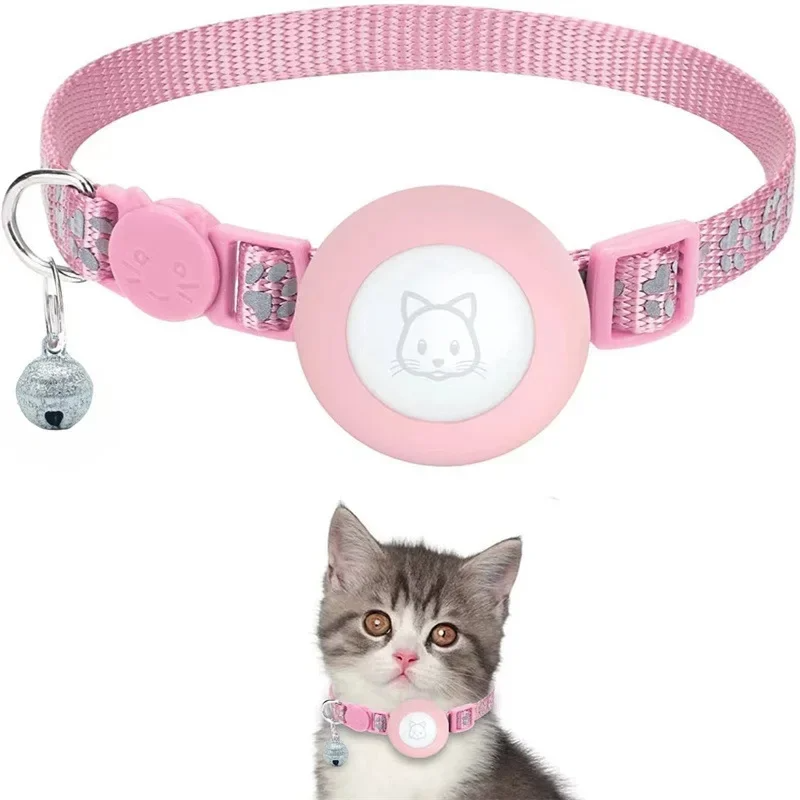 Cat collar for Apple AirTag, reflective with bell, adjustable