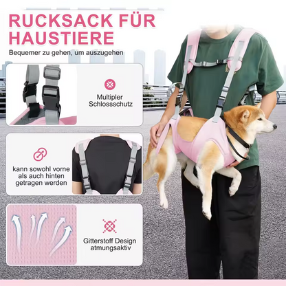 Verstellbarer Hunderucksack, Katzentransportrucksack, atmungsaktiv, für Haustiere von 4–7 kg
