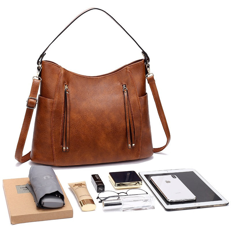 100% Real Leather Crossbody Bag for Women with Gold Hardware