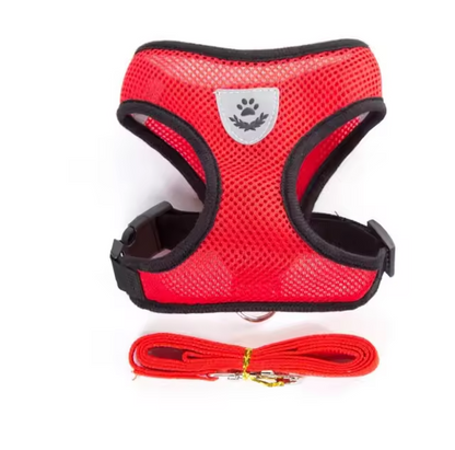 Dog Cat Harness with Lead Adjustable Mesh Reflective Vest Small Pet