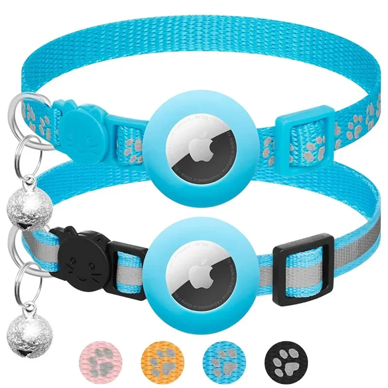 Cat collar for Apple AirTag, reflective with bell, adjustable