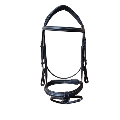 Black Leather Horse Bridle with Reins – Padded Cowhide Bridle BH-01 Havana - Youshaelia