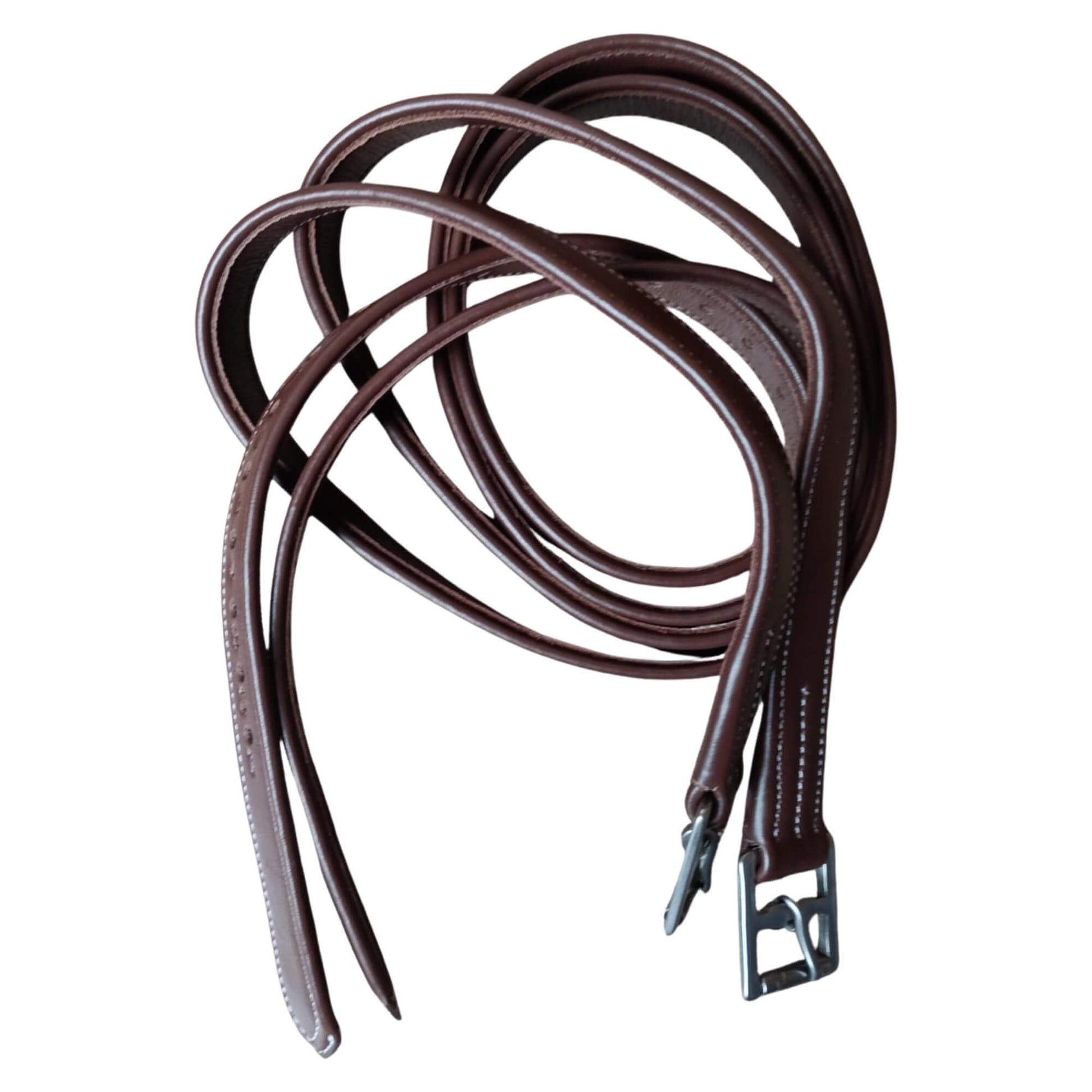 Brown Leather Stirrup Leathers – Adjustable Padded Straps - Youshaelia