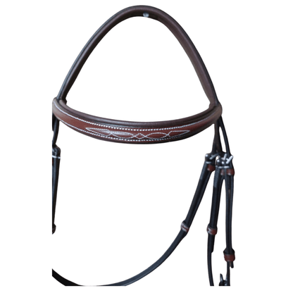 Leather Horse Bridle with Nameplate – Padded Cowhide Bridle-103-R Oak Brown - Youshaelia