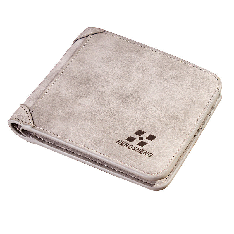 Beige wallet with 'Hengsheng' branding on a white background
