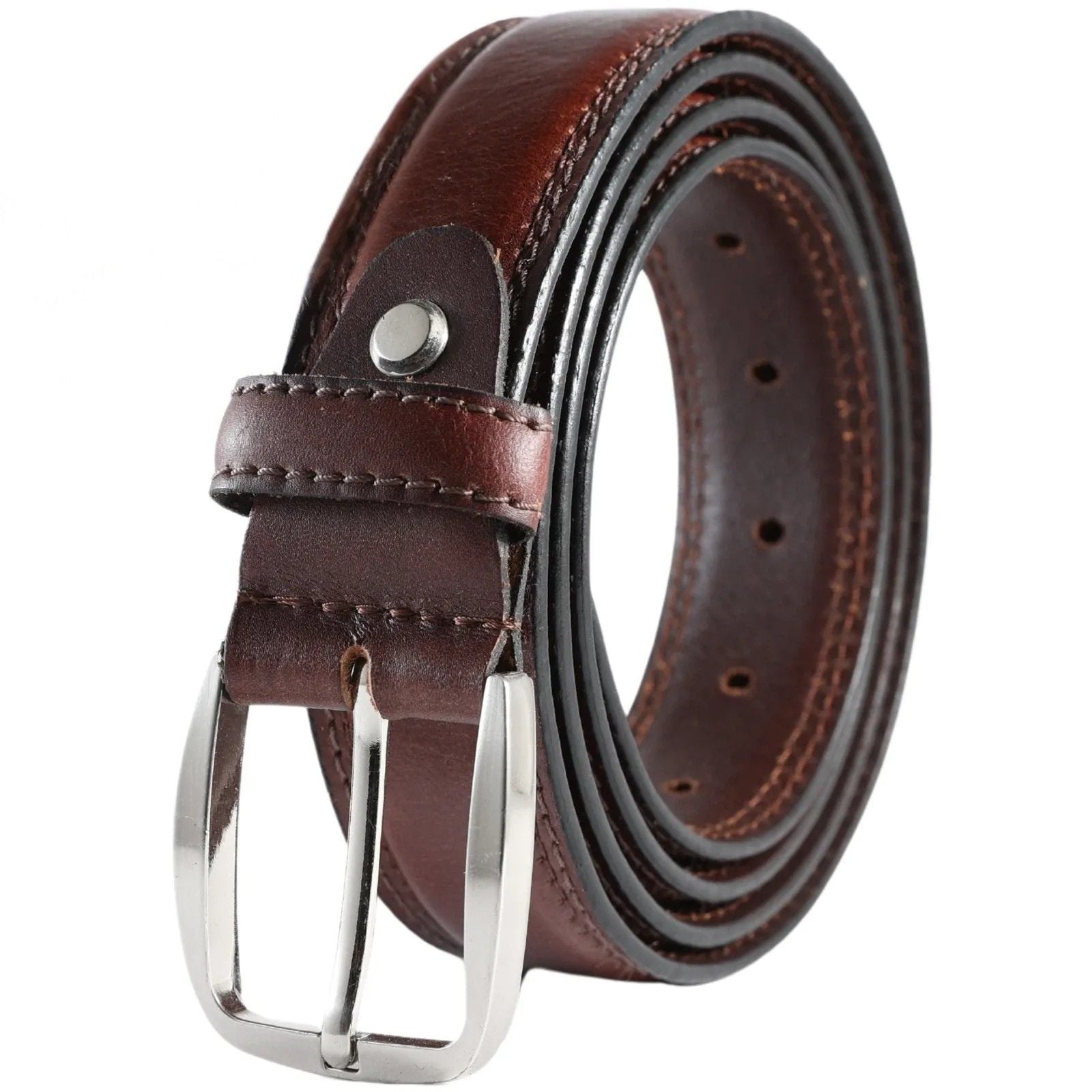 Leren Herenriem-Handgemaakt-Bruine Formele Riem