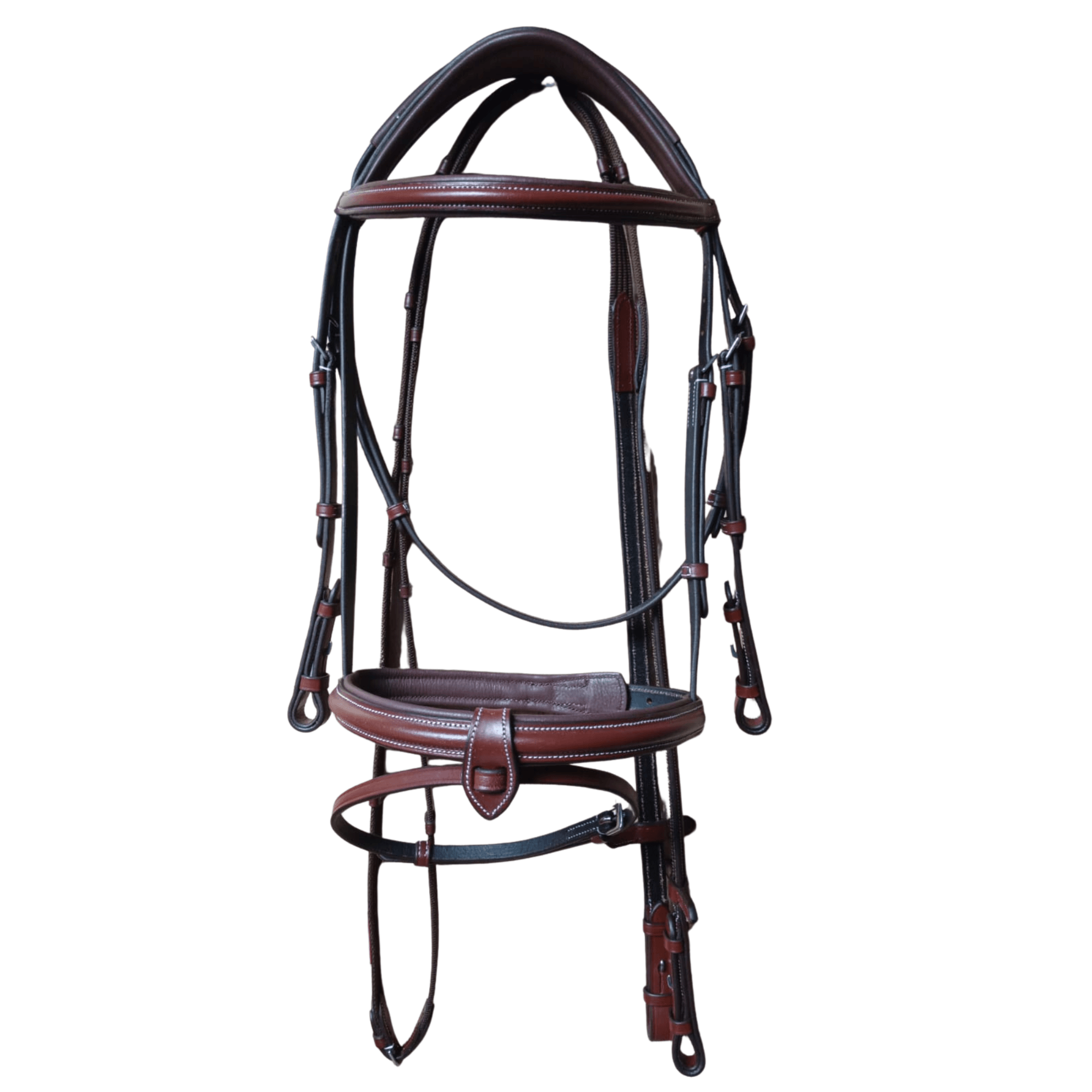 Brown Leather Horse Bridle with Reins – Padded Comfort Fit - BH-01 Oak Brown - Youshaelia