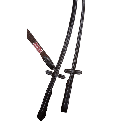 Black Leather Horse Bridle with Reins – Padded Fancy Stitch - BH-02 Havana - Youshaelia