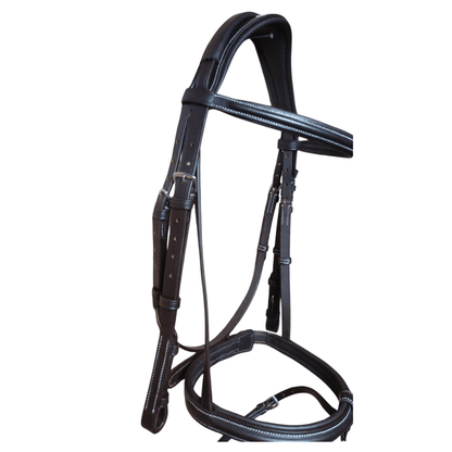 Black Leather Horse Bridle with Reins – Padded Cowhide Bridle BH-01 Havana - Youshaelia