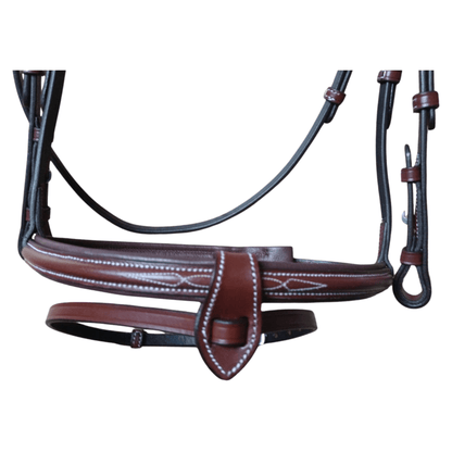 Leather Horse Bridle with Nameplate – Padded Cowhide Bridle-103-R Oak Brown - Youshaelia